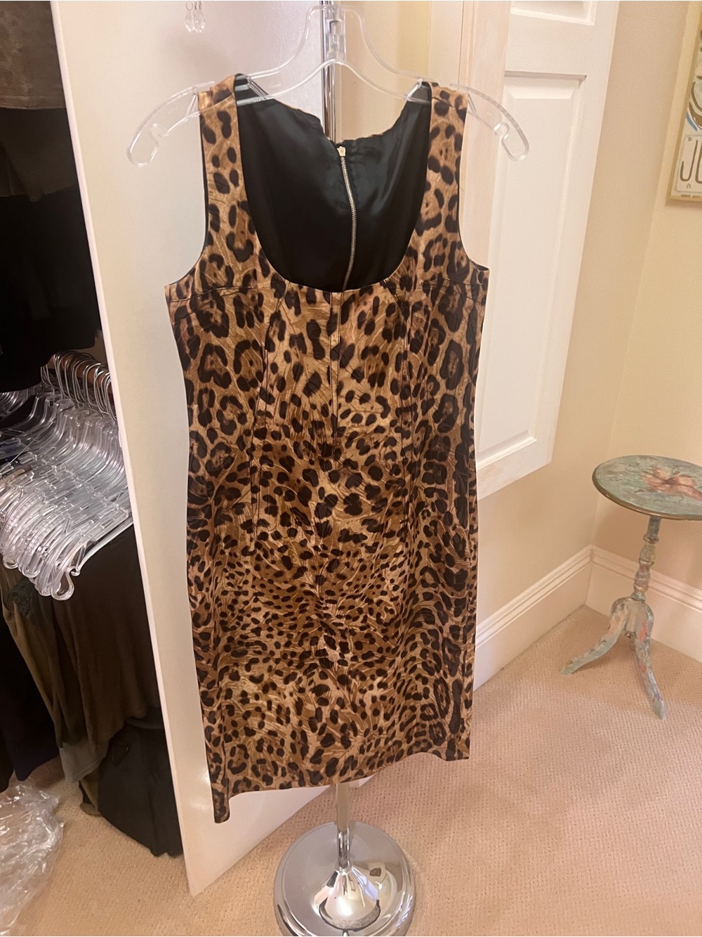 Dolce & Gabbana Leopard Print Mini Dress in Brown and Black